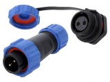 Conector Circular Tată-Mamă 2 PIN 5A IP67 500V Lipire, CONNFLY