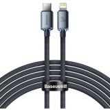 Cablu alimentare si date Baseus Crystal Shine, Fast Charging Data Cable pt. smartphone, Type-C la Lightning Iphone 20W, 2m, braided, negru