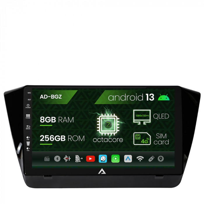 Navigatie Skoda Superb 3 (2015+), Android 13, Z-Octacore 8GB RAM + 256GB ROM, 10.1 Inch - AD-BGZ10008+AD-BGRKIT034