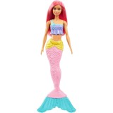 Papusa Barbie, Dreamtopia, Sirena cu par roz, Mattel