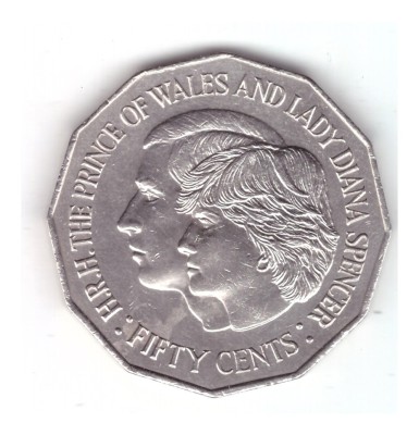 Moneda Australia 50 cents/centi 1981, nunta regala, stare buna, curata foto