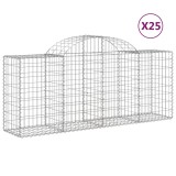 Cumpara ieftin Cosuri gabion arcuite 25 buc, 200x50x80/100 cm, fier galvanizat