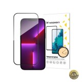 Folie de protectie Ecran WZK pentru Apple iPhone 15 Pro Max Sticla Securizata Full Glue Case Friendly Neagra