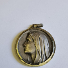 Medalion Placat Cu Argint, Maica Domnului - - ,559966