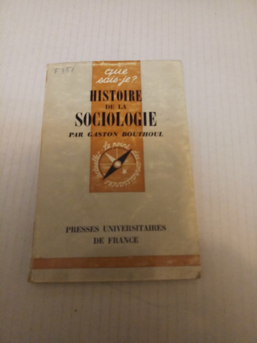 Histoire de la Sociologie - Gaston Bouthoul