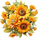 Cumpara ieftin Sticker decorativ, Floarea Soarelui, Galben, 61 cm, 8459ST-5, Oem