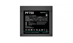 SURSA DeepCool PF750D, 750W (real), 120mm silent fan, 80 PLUS White, 4x PCI-E (6+2), 6x S-ATA &quot;PF700&quot; &quot;R-PF750D-HA0B-EU&quot; (timbru verde 2 lei)