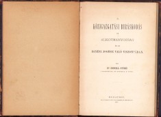 C8017N A k&ouml;zigazgat&aacute;si b&iacute;r&aacute;skod&aacute;s az alkotm&aacute;nyoss&aacute;g &eacute;s az egy&eacute;ni joghoz val&oacute; viszony&aacute;ban irta Concha Győző, 1877, Budapest