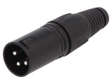 Mufă XLR 3-PIN Tată Argintată Neagră