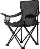 Scaun de camping pliabil LEQ Arnold, gri inchis, Oxford 600D, 82x50x80 cm