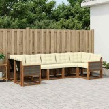vidaXL Set de canapele de exterior cu pernă 7 pcs Natural și Crem 3382186