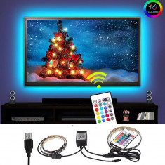 Kit Banda LED SMART2 pentru Iluminare Ambientala Multicolor RGB in Spatele Televizorului Backlight TV cu Telecomanda foto