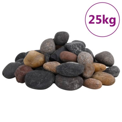 Pietricele lustruite, 25 kg, culori mixte, 5-8 cm foto