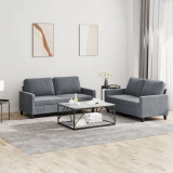VidaXL Set de canapele cu perne, 2 piese, gri &icirc;nchis, catifea 3201497