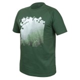 Tricou outdoor din bumbac cu imprimeu padure, verde masliniu, marimea M