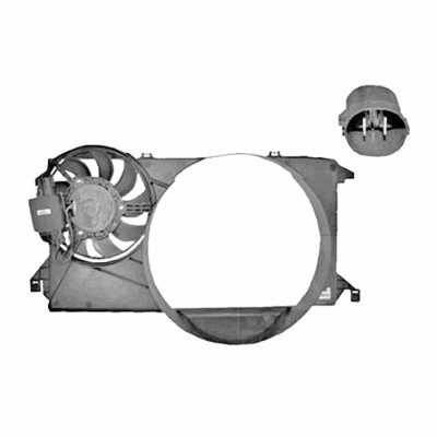 GMV radiator electroventilator Ford Transit, 2006-2014, Motorizare 2, 4 Tdci 74/85/103kw Diesel, dimensiune 3 pini, cu modul electric controlmm, 103K foto