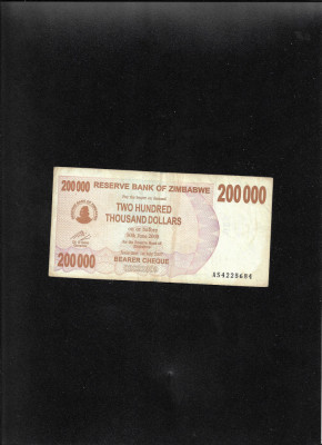 Zimbabwe 200000 200.000 dollars 2007 seria4225684 foto