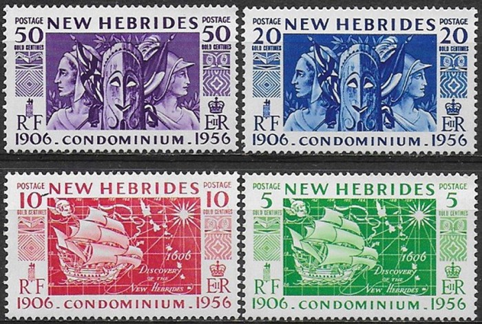 Colonii, Ins. Hebride, corabii, masti, 1956, MNH