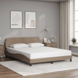 Cumpara ieftin Cadru de pat cu tăblie, cappuccino, 160x200 cm, piele ecologică