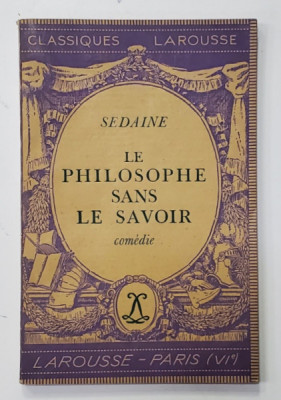 LE PHILOSOPHE SANS LE SAVOIR - COMEDIE par SEDAINE , 1946 foto