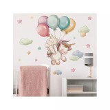 Cumpara ieftin Sticker Perete Autocolant Unicorn si Baloane - 52x65cm - 92020