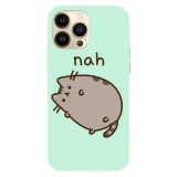 Husa compatibila cu Apple iPhone 15 Pro Max model Nah Pusheen cat, Silicon, TPU, Viceversa, Transparent, Carcasa