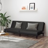 Cumpara ieftin Canapea extensibilă cu 2 locuri, negru, piele ecologică