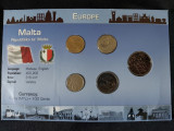 Seria completata monede - Malta 2001-2005 , 5 monede, Europa