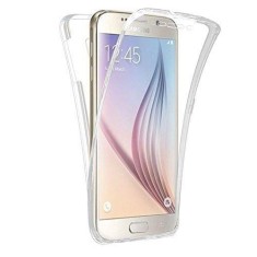 Husa protectie pentru Samsung Galaxy S7 Edge, Transparent, Slim, folie de protectie fata-spate