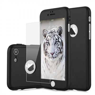 Husa telefon Iphone 6/6S Plus ofera protectie 360&amp;deg; Ultrasubtire + Folie Sticla Securizata - Black foto