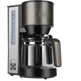 Cafetiera Black&amp;amp;Decker BXCO1000E, 1000W, 12 cesti cafea, programabila, 1.25l, Negru/Inox