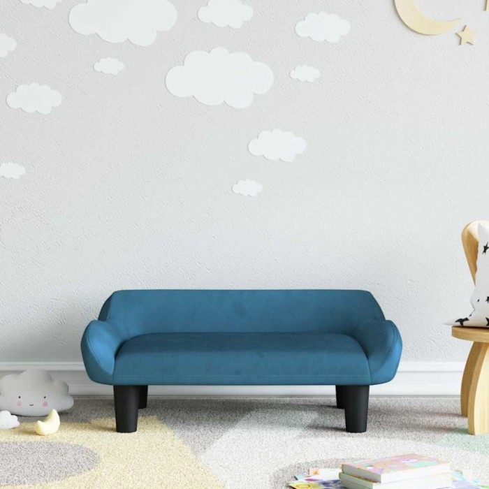 vidaXL Canapea pentru copii, albastru, 70x40x24 cm, catifea 3196349