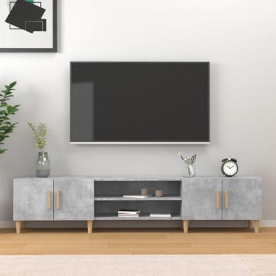 vidaXL Comodă TV, gri beton, 180x31,5x40 cm, lemn prelucrat foto