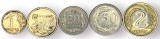 POLONIA LOT / SET 5 buc : 1 + 5 + 20 + 50 Groszy + 2 Zloti 2008 [2] VF / VF +, Europa, Cupru-Nichel