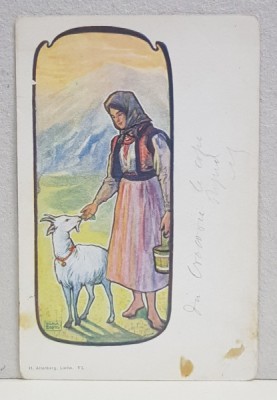 A.D XENOPOL CATRE DOAMNA ELIZA XENOPOL * , CARTE POSTALA ILUSTRATA , POLICROMA, CIRCULATA , CLASICA , DATATA 1902 foto