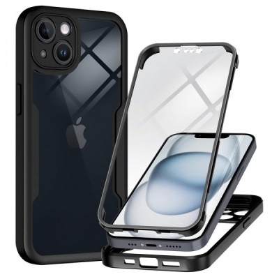 Husa pentru Apple iPhone 14, Techsuit, ColorVerse 360, Neagra foto