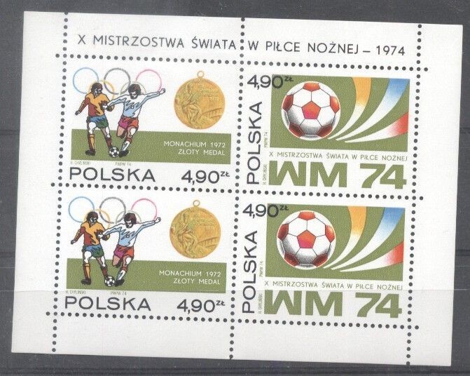 Poland 1974 Football, Soccer, sheetlet, MNH AL.081