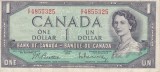 Bancnota Canada 1 Dolar 1954 (1961-72) - P75b VF+ ( vezi descriere )