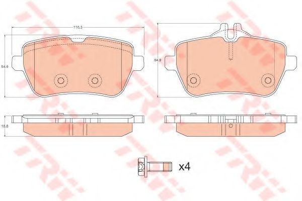 Set placute frana,frana disc MERCEDES S-CLASS (W222, V222, X222) (2013 - 2016) TRW GDB2014
