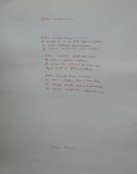 Manuscris de expozitie scris olograf de poeta Maria Banus poezia Iubesc aceasta lume
