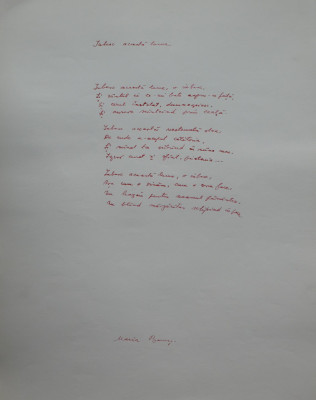 Manuscris de poeta Maria Banus , poezia Iubesc aceasta lume foto