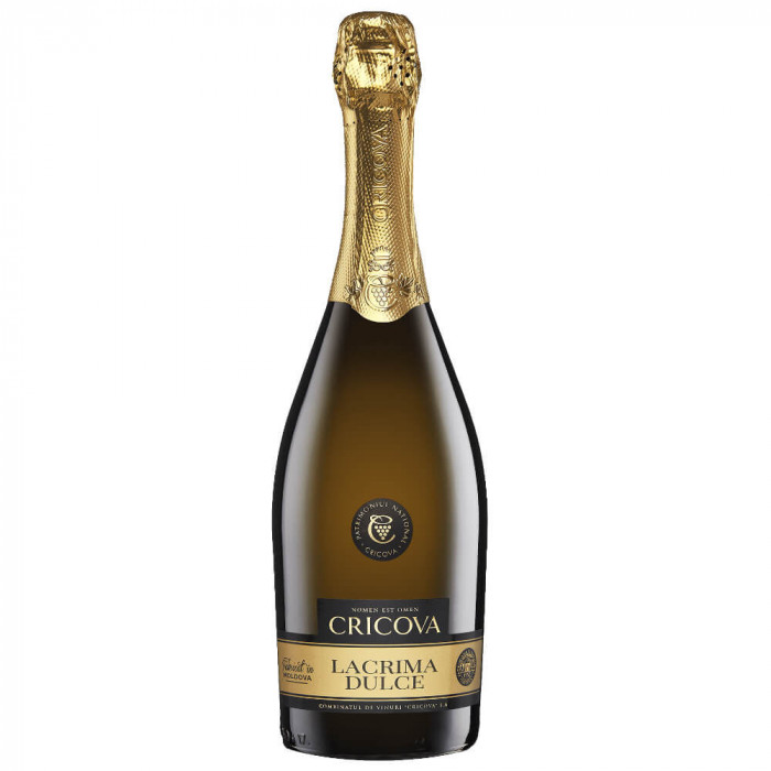 Vin Spumant Alb Muscat Cricova Lacrima Dulce, 0.75l, Alcool 10.5%, Vin Spumant, Vin Alb Spumant, Vin Muscat Spumant, Vin Alb Cricova, Vin Spumant Cric