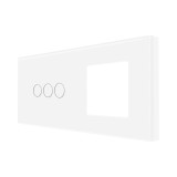 Panou Intrerupator Triplu cu Touch si Priza Simpla Din Sticla LUXION SmartElectro IntelligentHouse