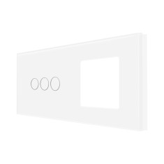Panou Intrerupator Triplu cu Touch si Priza Simpla Din Sticla LUXION SmartElectro IntelligentHouse foto