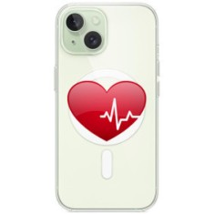 Husa personalizata apple iphone 15 plus, magsafe, the heart beats foto