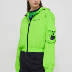 Karl Lagerfeld Jeans geaca femei, culoarea verde, de tranzitie