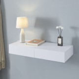 Raft, en.casa, PXWK-0007 Karstula, 80 x 35 x 12 cm, mdf, alb, 5 kg, montabil pe perete, cu 2 sertare HausGarden Leisure, [en.casa]