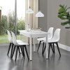 [en.casa]&reg; Set sase bucati scaune design Axa, 83 x 54 x 48 cm, plastic, alb/negru HausGarden Leisure, [en.casa]