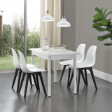 Set doua bucati scaune design Ama alb/negru [en.casa] HausGarden Leisure, [en.casa]