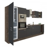 Mobilier de bucatarie Leziter Yorki 330, 300 cm, stejar Yorki, cu frigider jos, fara blat